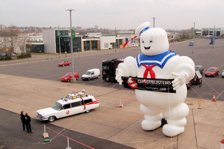 Play.com Live Inflatable Stay Puft Marshmallow Man and Ecto 1